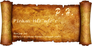 Pinkas Hümér névjegykártya